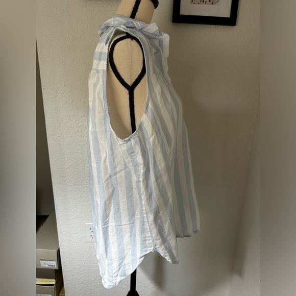 J.Crew Factory Striped linen-cotton sleeveless popover tunic top - Picture 4 of 6